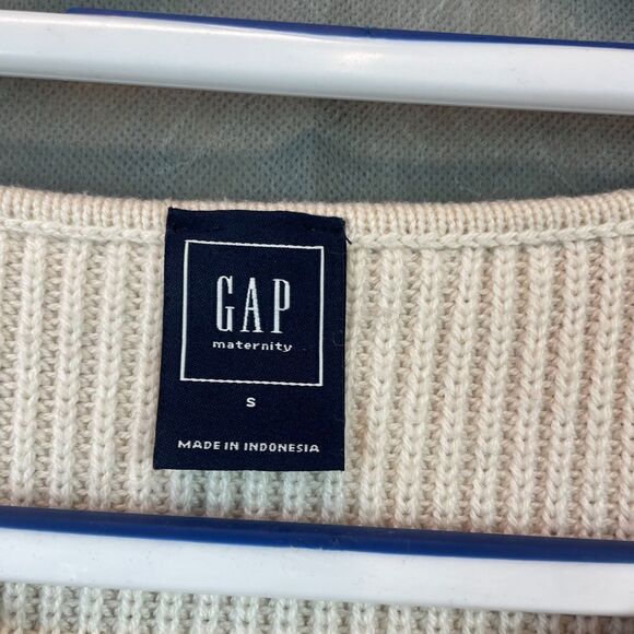 GAP Maternity Women's Sweater Small Cream Red Striped Long Sleeve Everyday Wear - Picture 4 of 8
